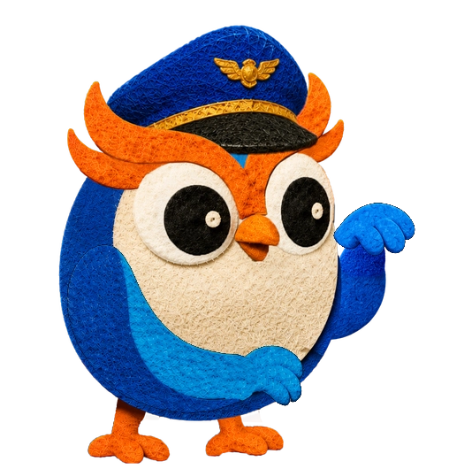Captain owl pulling the projector lever